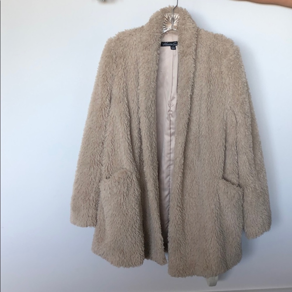 Kenneth Cole fuzzy coat